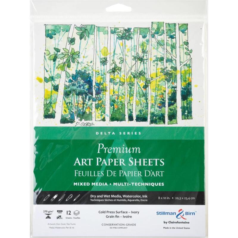 Sachet 12 feuil Delta 270g -20,3x25,4cm - Ivoire