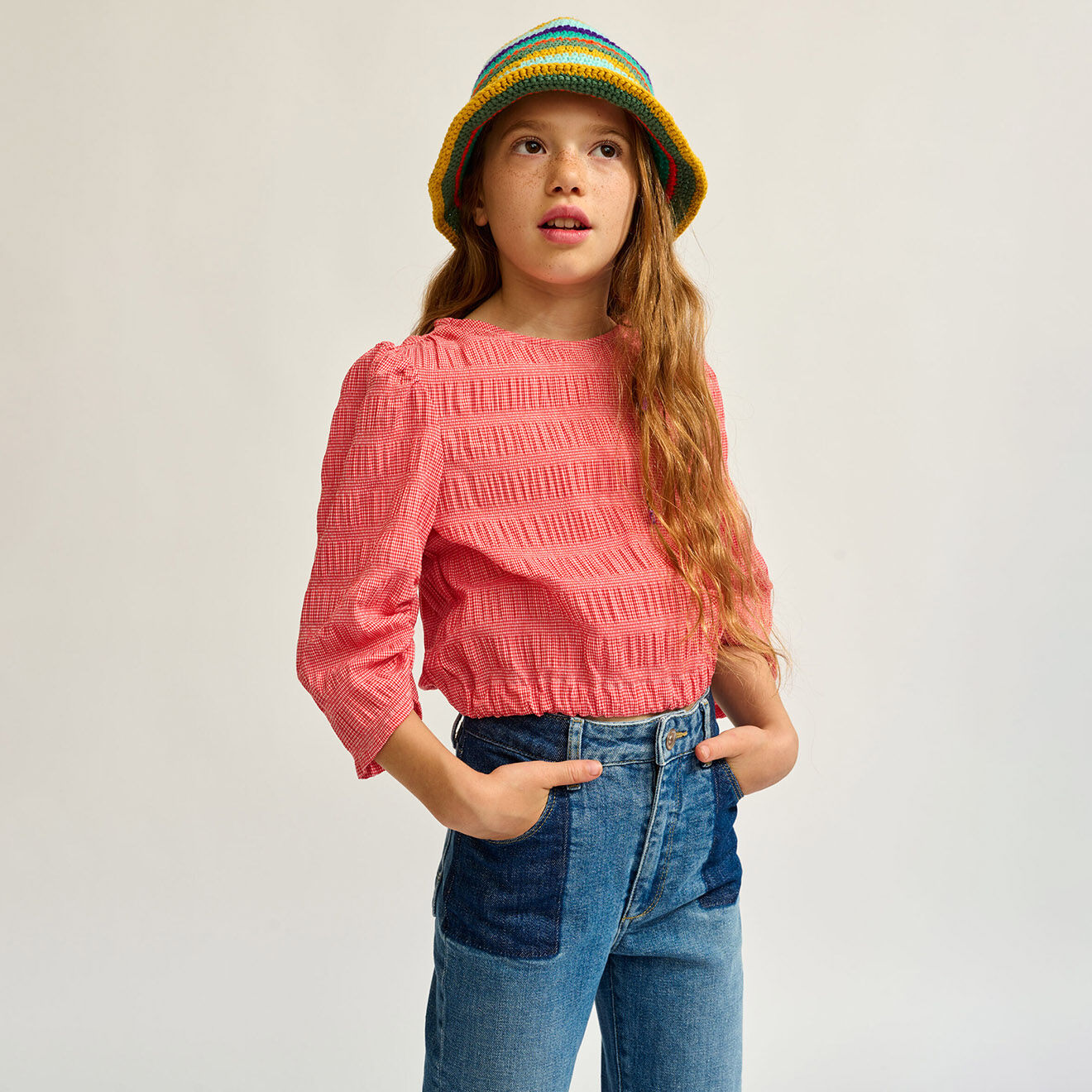Bellerose Blouse Aria micro carreaux rouge