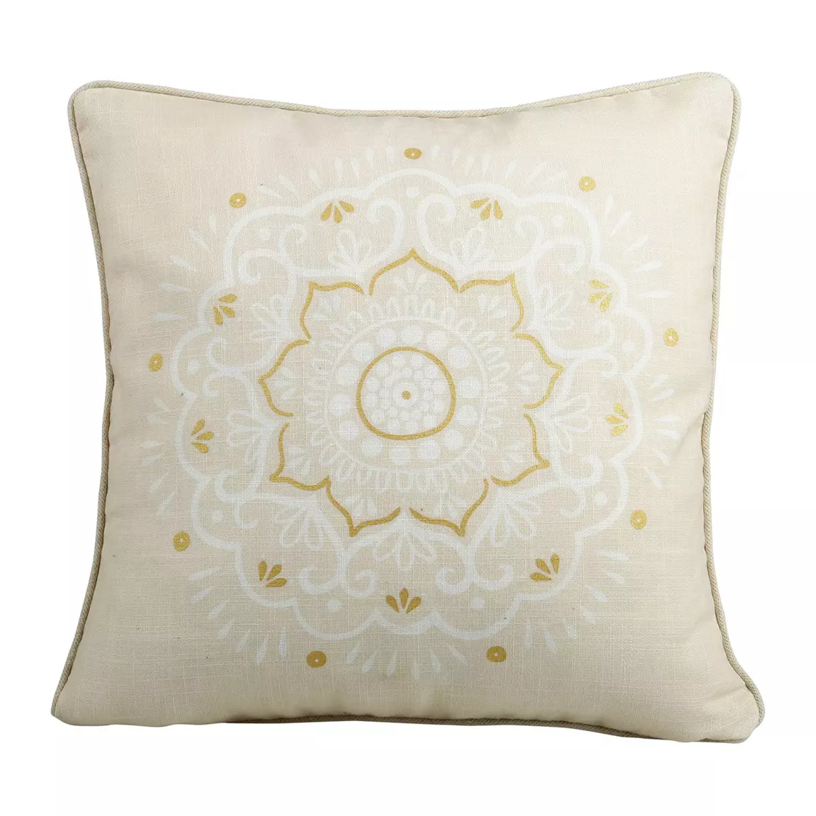Housse de coussin carrée (40 x 40 cm) Mandalas Ecru