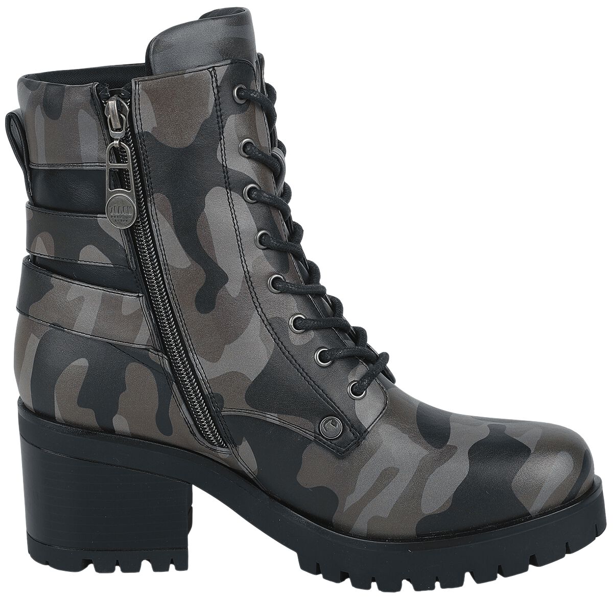 Bottines Lacées Avec Imprimé Camouflage | Black Premium by EMP Bottes