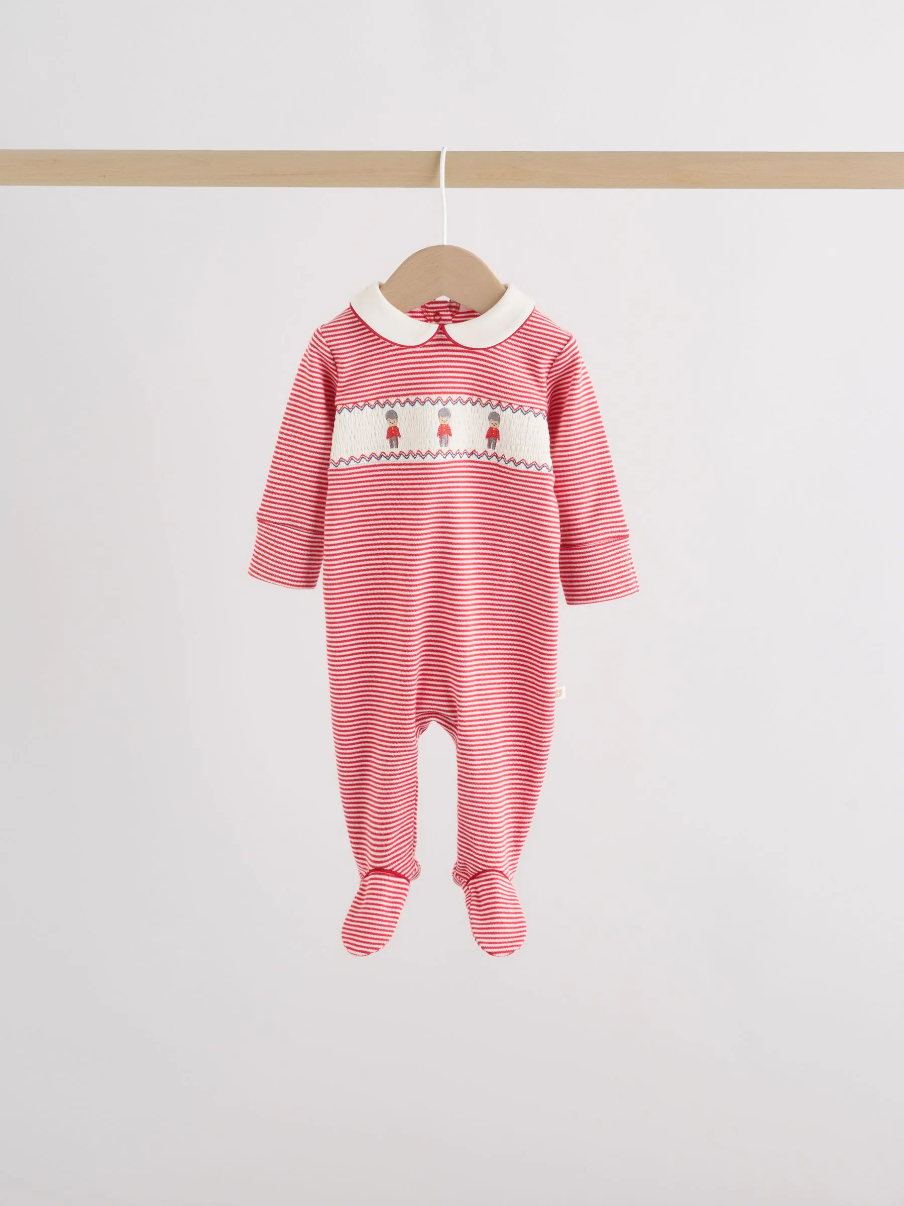 Rood met beer - Verpakking van 3 babypyjama's (0-2jr)