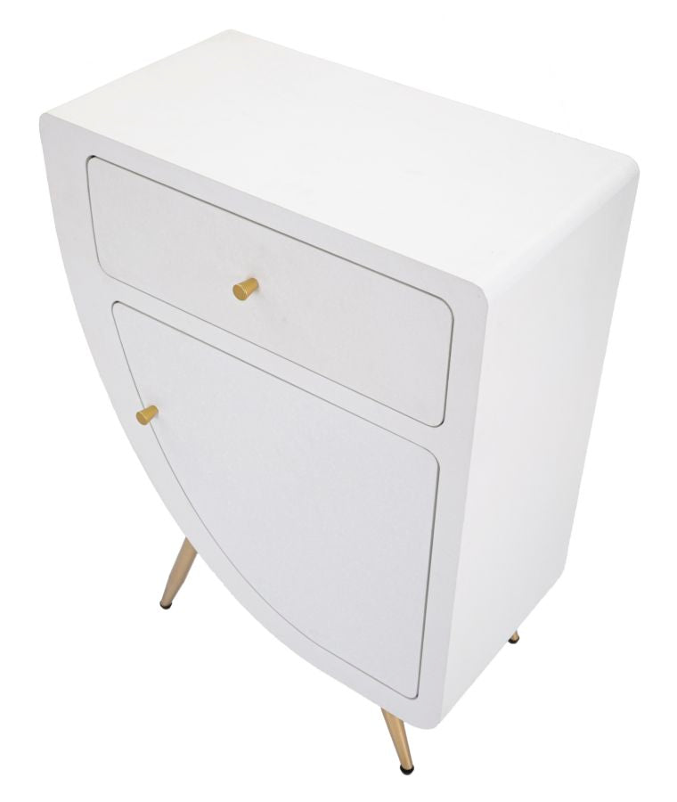 Wit houten nachtkastje 60x32x79 cm