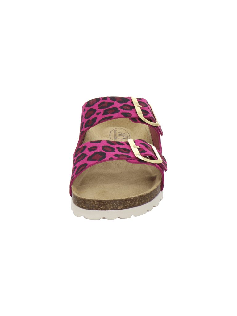 Pantoletten Damen Zweischnaller leo-pink