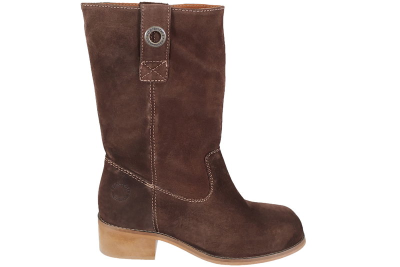 CASHOTT CASVILMA PULL ON MID CUT BOOT SUEDE TREKVART STØVLE I BRUNT RUSKIND