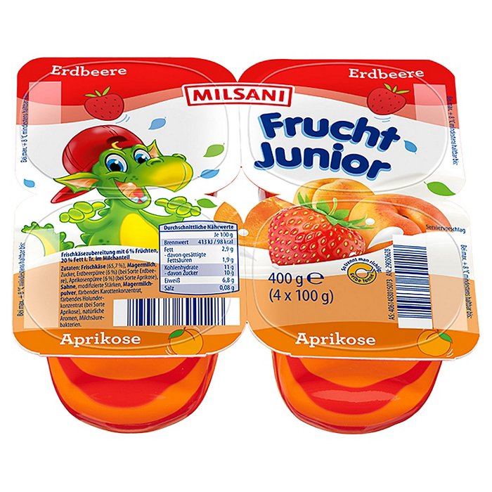 MILSANI Frucht-Junior 400 g, Erdbeere-Aprikose