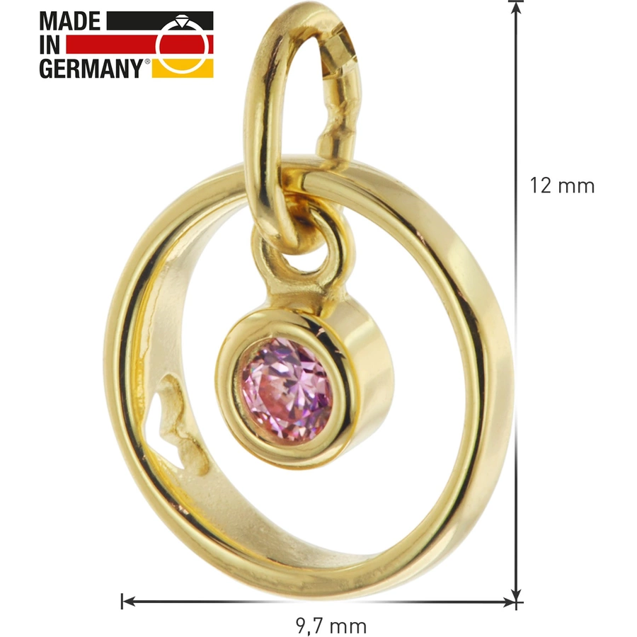 trendor Kinder Taufring-Anhänger Herz Gold 333 + Vergoldete Silberkette gold