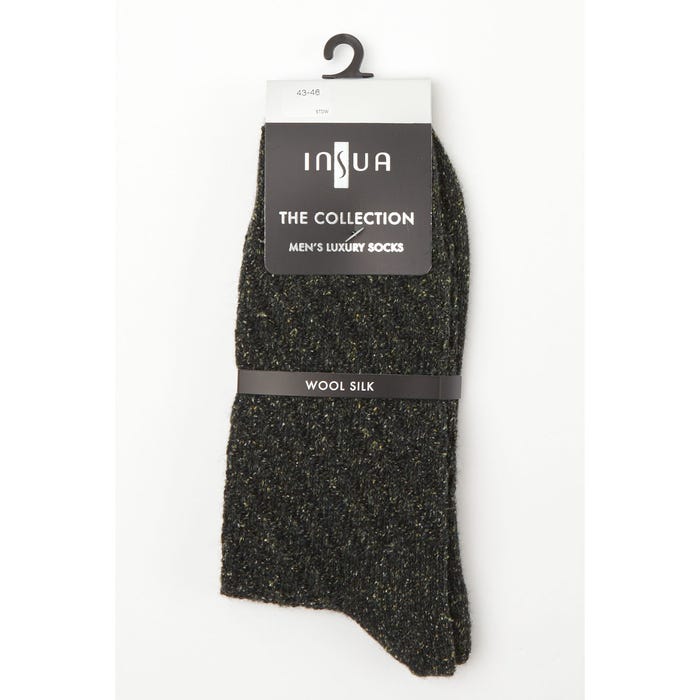 inSua THE COLLECTION-Herensokken ribbel wool silk - InSua The Collection