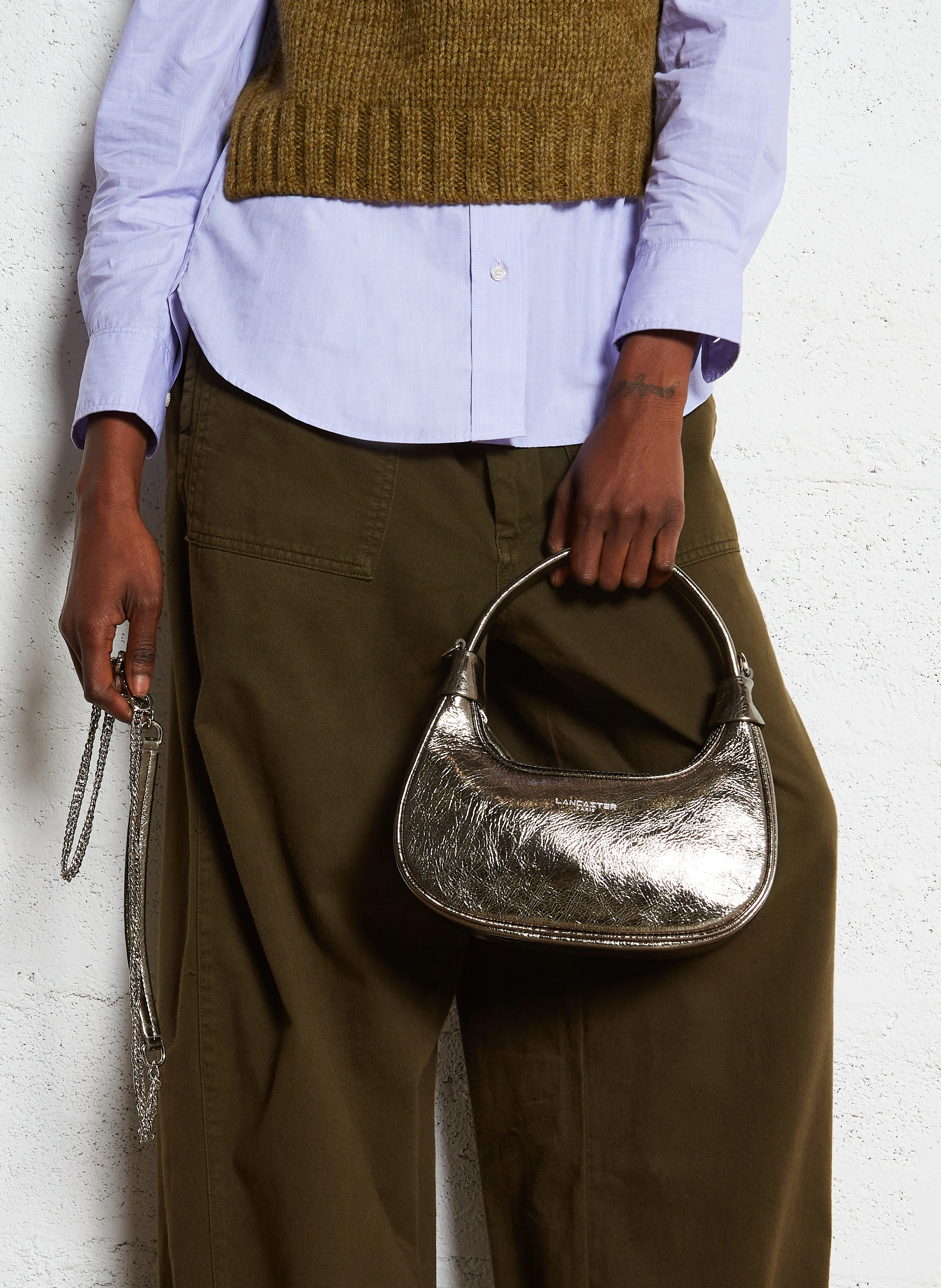 AURA - Sac à main en cuir | Argent