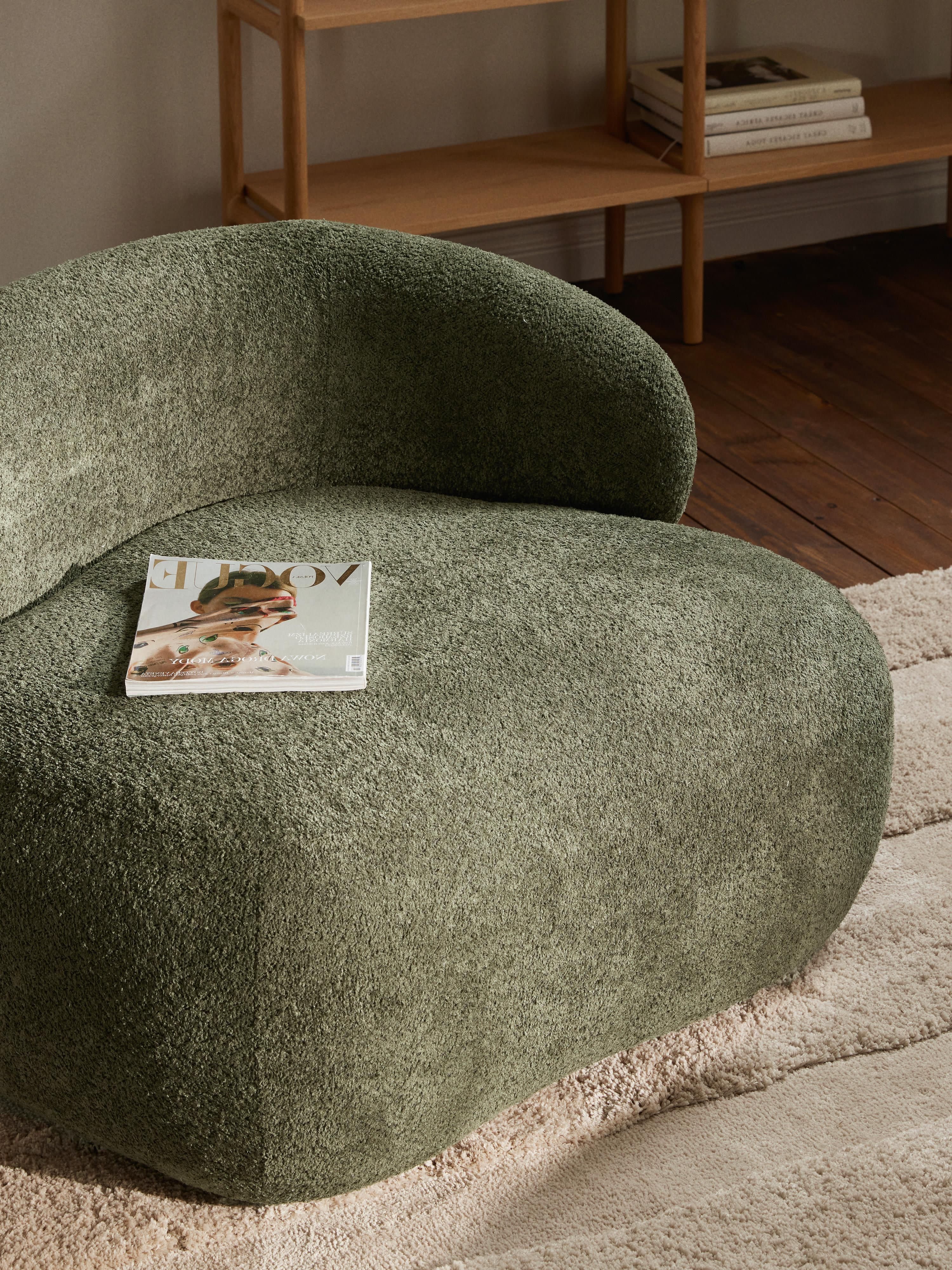 Loungefauteuil Alba uit teddy bouclé