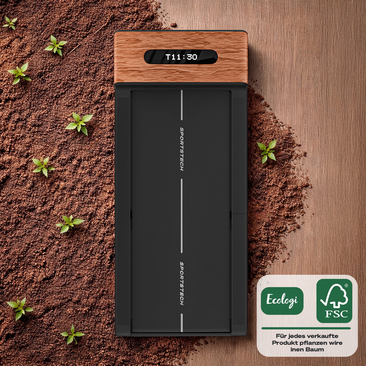 WoodPad Pro Laufband dunkelbraun