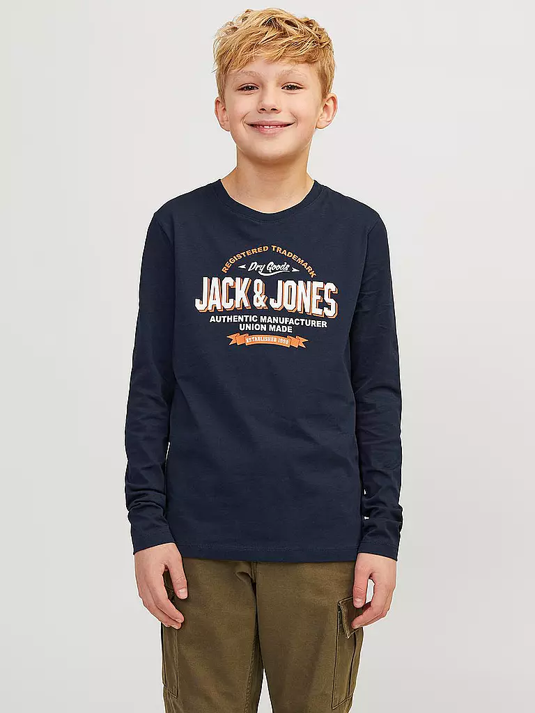 JACK & JONES Jungen Langarmshirt  JJELOGO dunkelblau