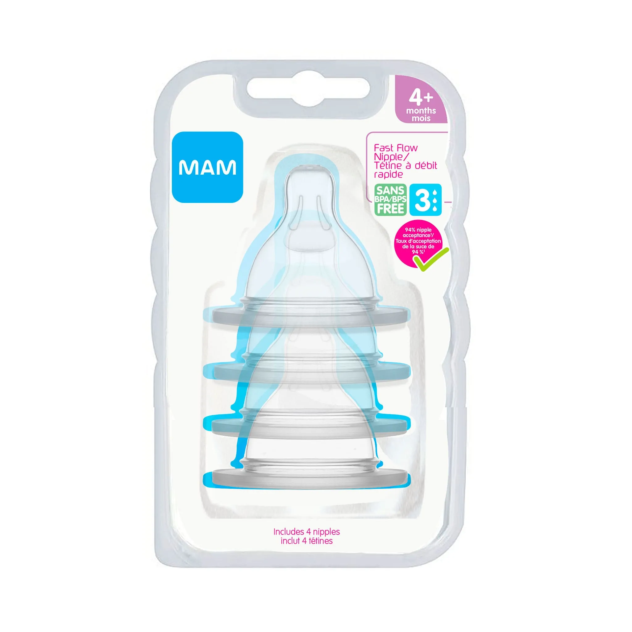 Mam Baby Tétines (4) 4+mois - Niveau 3