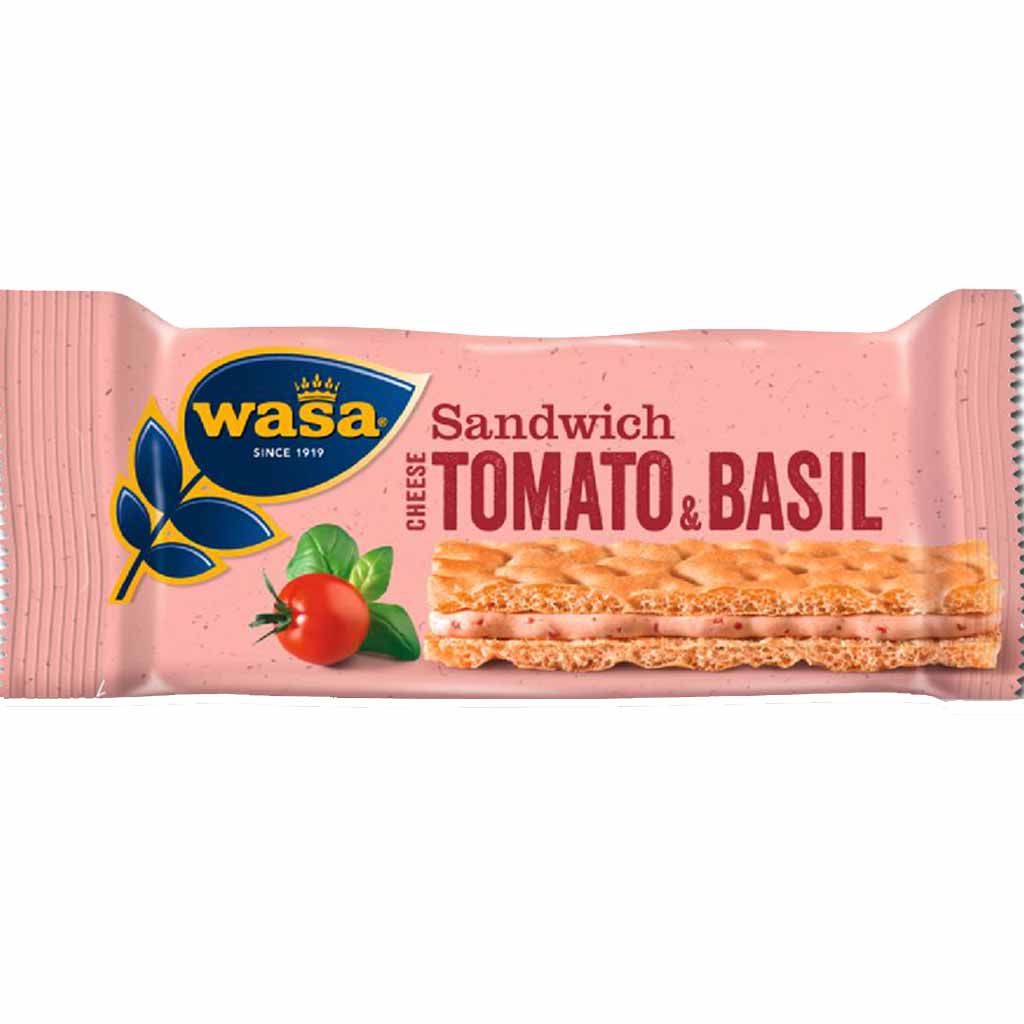 Wasa Knäckebrot Sandwich Cheese Tomato & Basil 24x40g=960g MHD:31.8.25