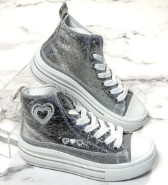 Hearts sneakers - Zilver