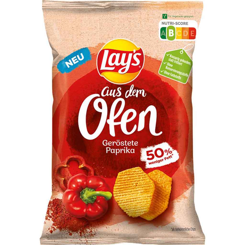 Lays aus dem Ofen Kartoffelsnack geröstete Paprika 100g MHD:23.3.26