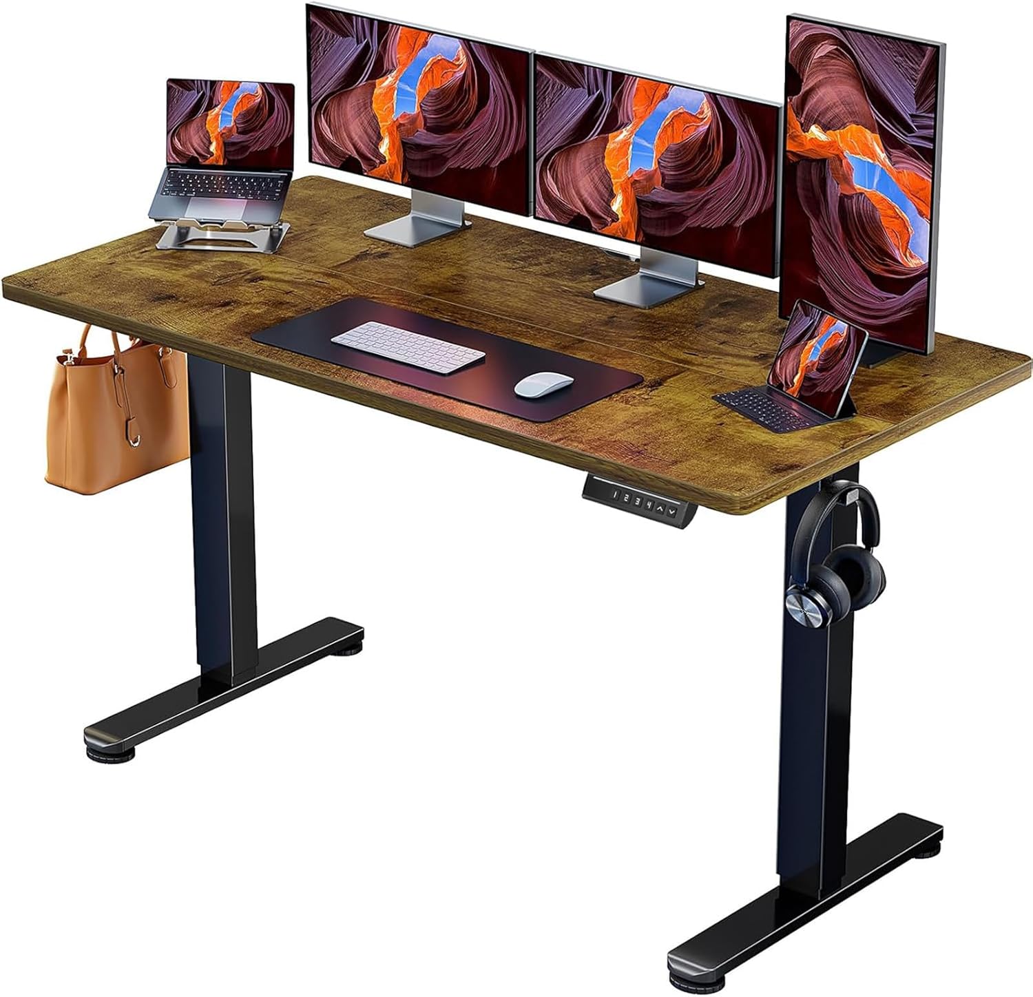 ErGear Elektrisch Höhenverstellbarer Schreibtisch 160 x 80 cm, Schreibtisch Höhenverstellbar mit 4-Gedächtnis-Smart-Pult für Home-Office mit Verbindungsplatte