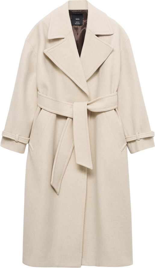 MANGO Maxi lapel Manteco wool coat Lt pastel grey