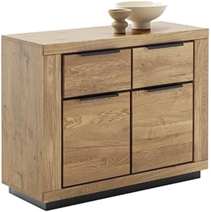 Kommode >GRENO< Fronten in Wildeiche massiv geölt, zeitlose Optik, in den Maßen ca. 102 x 80 x 40 cm (B/H/T) - mit optimalen Stauraum für Ihr Zuhause - Kommode Sideboard Kastenmöbel Stauraumschrank