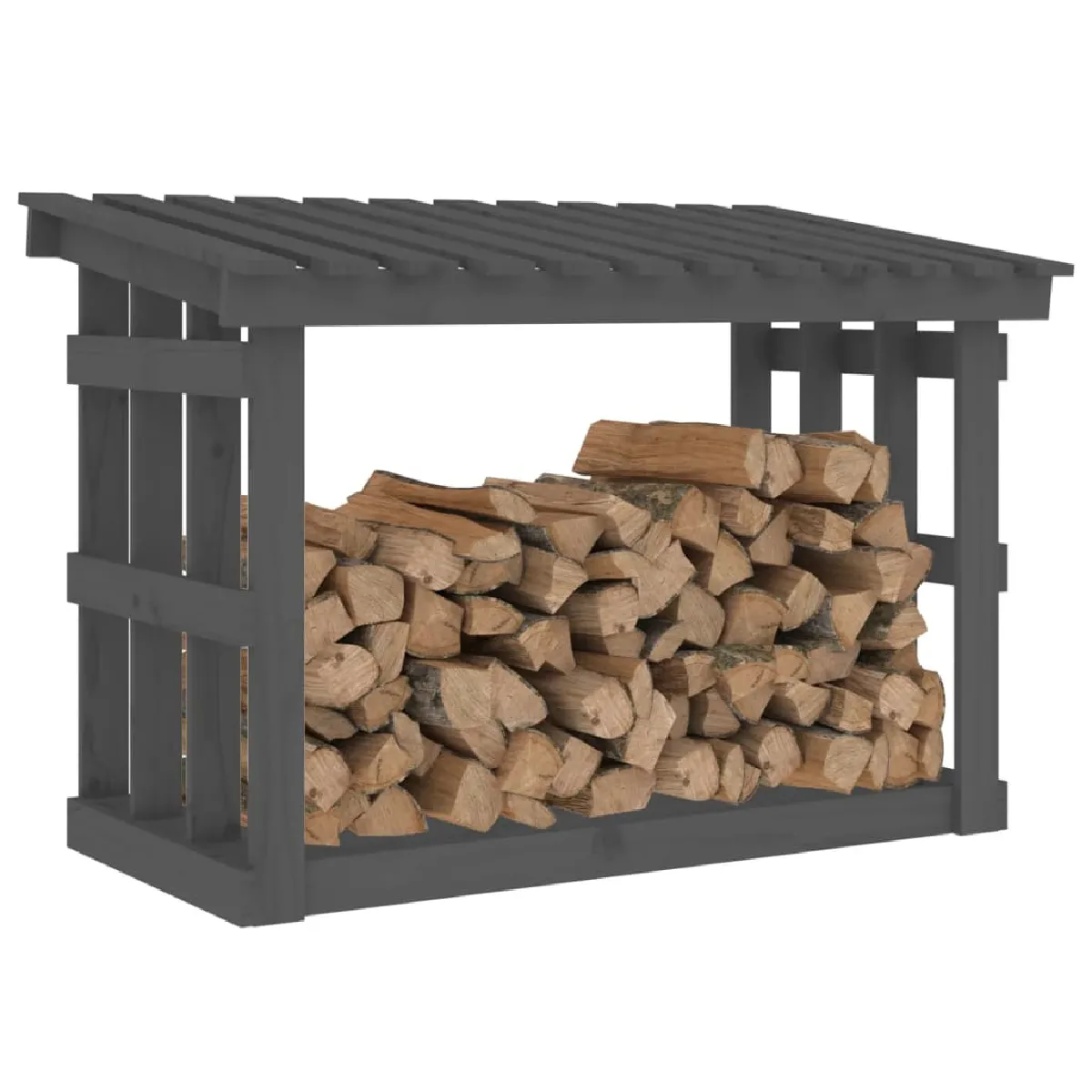 vidaXL Support pour bois de chauffage - Gris