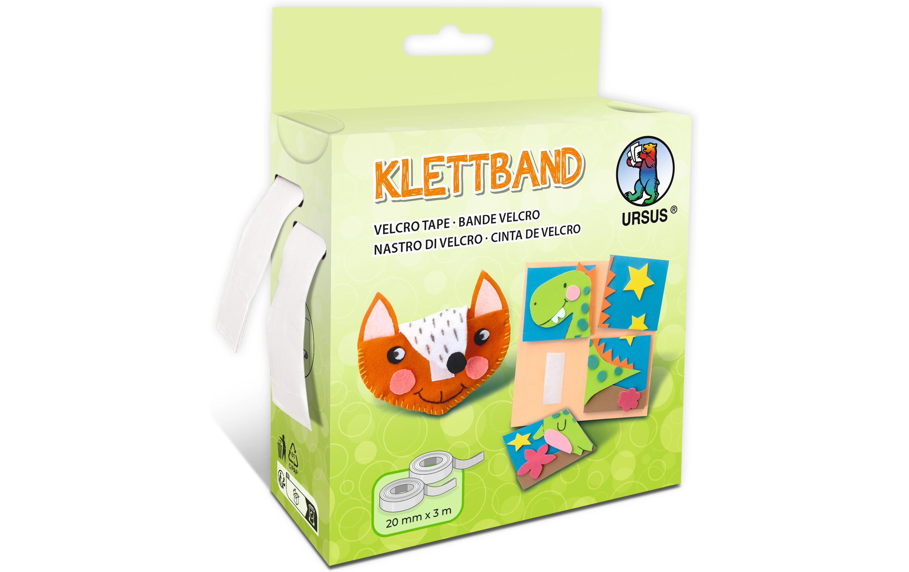 Klettband Weiss, 3 x 20 mmSelbstklebende Klettband-Rolle