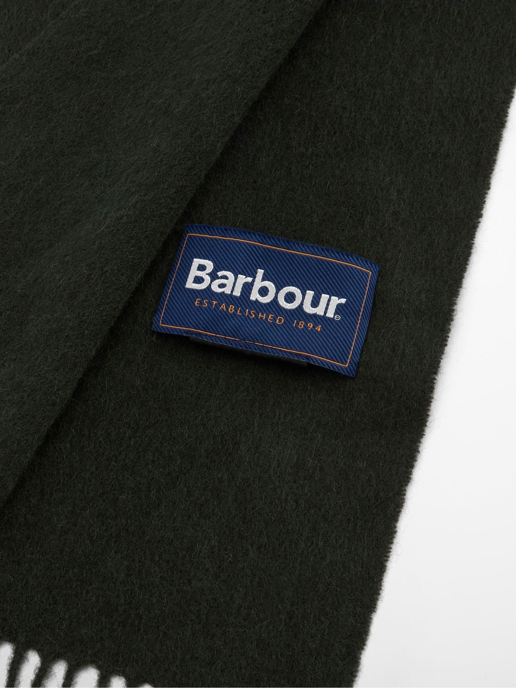 Groen - Barbour® effen lamswollen sjaal