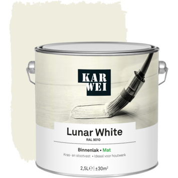 KARWEI binnenlak mat RAL 9010 lunar white 2,5 liter