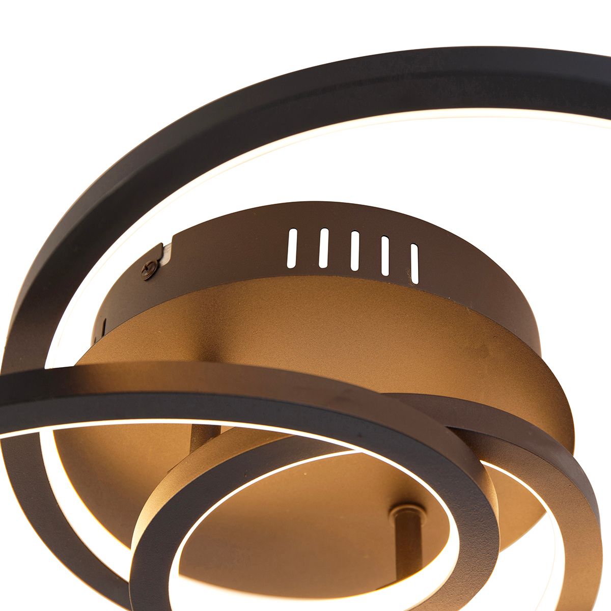 Plafondlamp zwart 45 cm incl. LED 3 staps dimbaar - Rowin