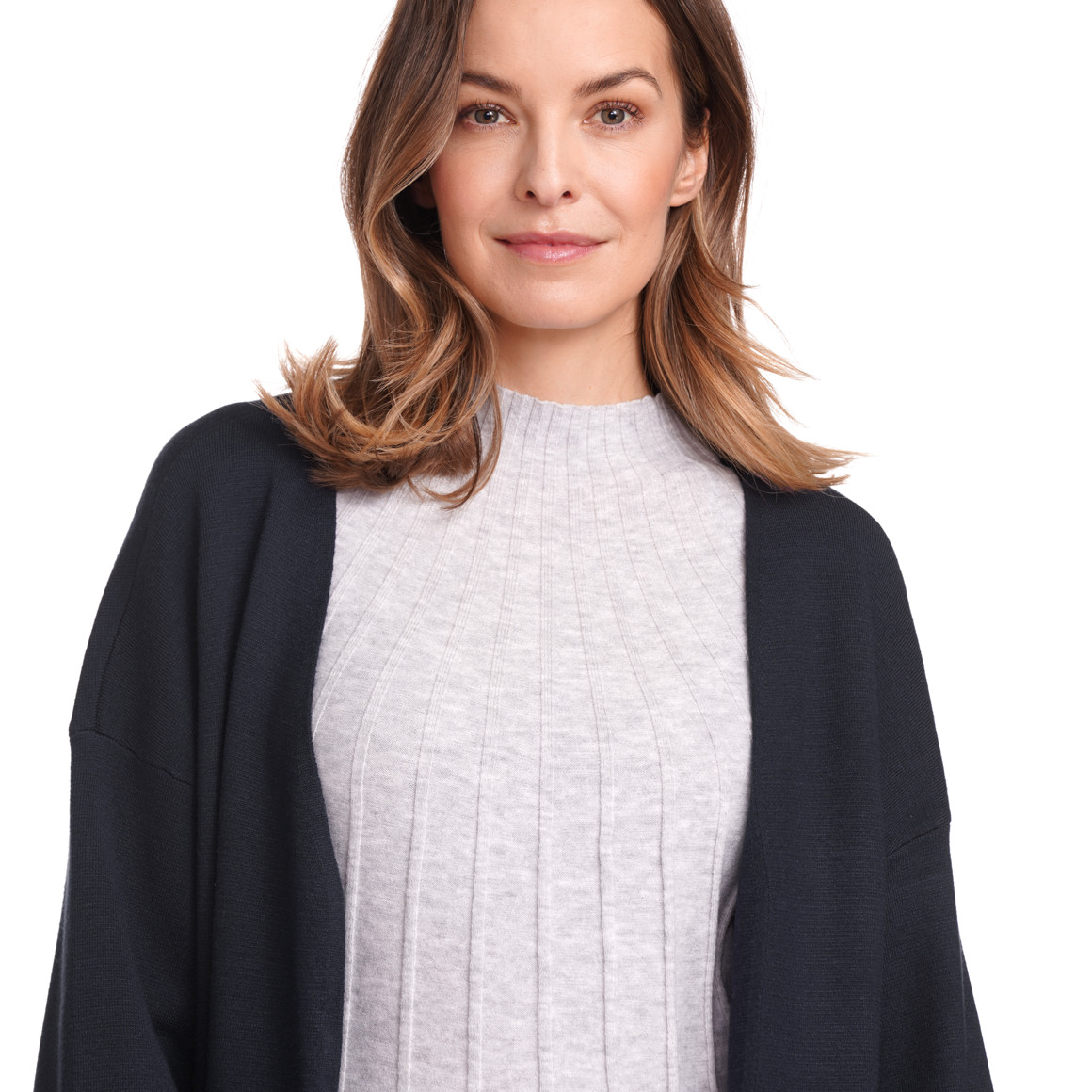 Gina Benotti Damen Strickjacke lang geschnitten dunkelblau