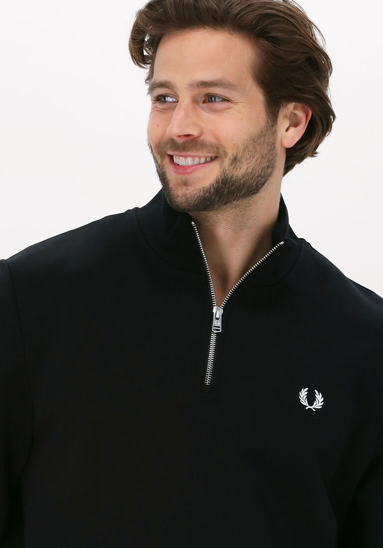 FRED PERRY zwarte fred perry sweater half zip sweatshirt