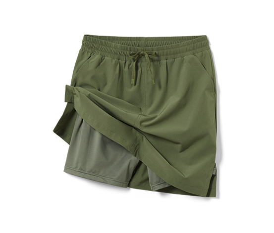 Funktionsrock mit Shorts, olivgrün