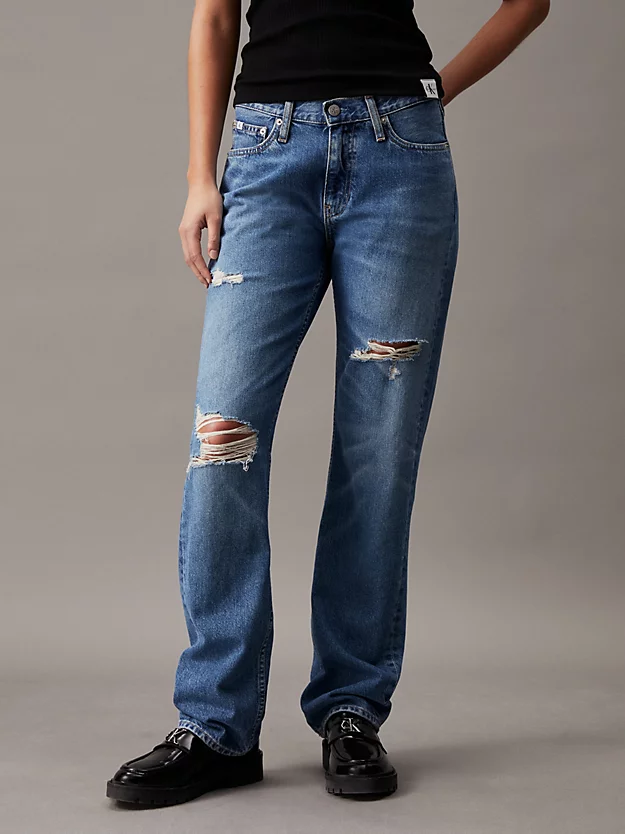 Calça jeans reta de cintura baixa