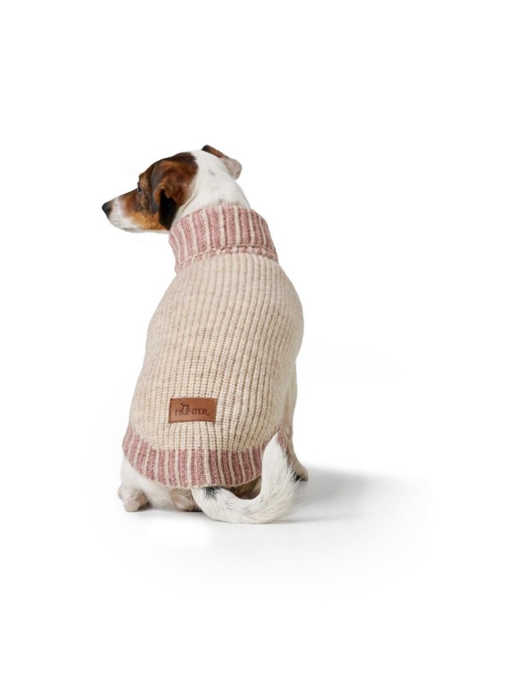 Hunter - Hundepullover Odense 55 + hat, creme/rosa