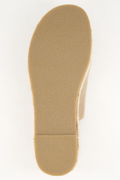 Leder-Pantolette, echtes Leder, Plateausohe in Flechtoptik