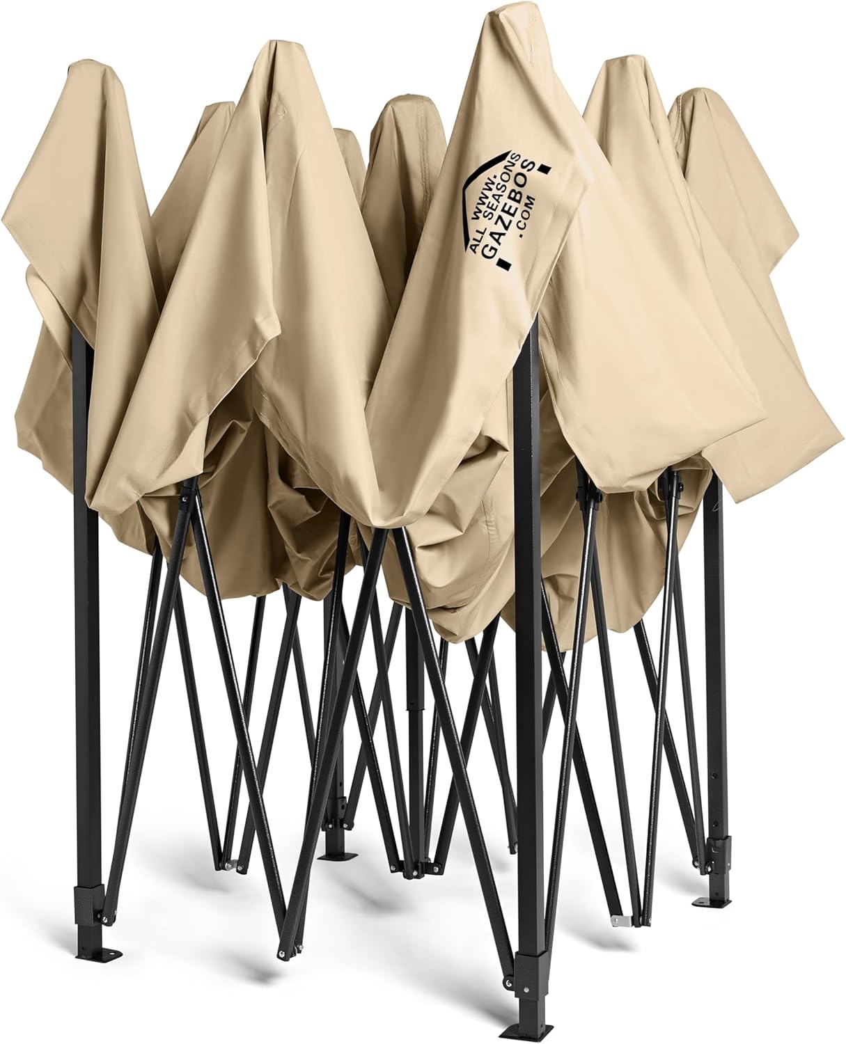 All Seasons Gazebos Strapazierfähiger Faltpavillon und Vorzelt, komplett wasserdicht, hochwertig, für einen sekundenschnellen Aufbau, 3 x 3 m erhältlich (Beige)