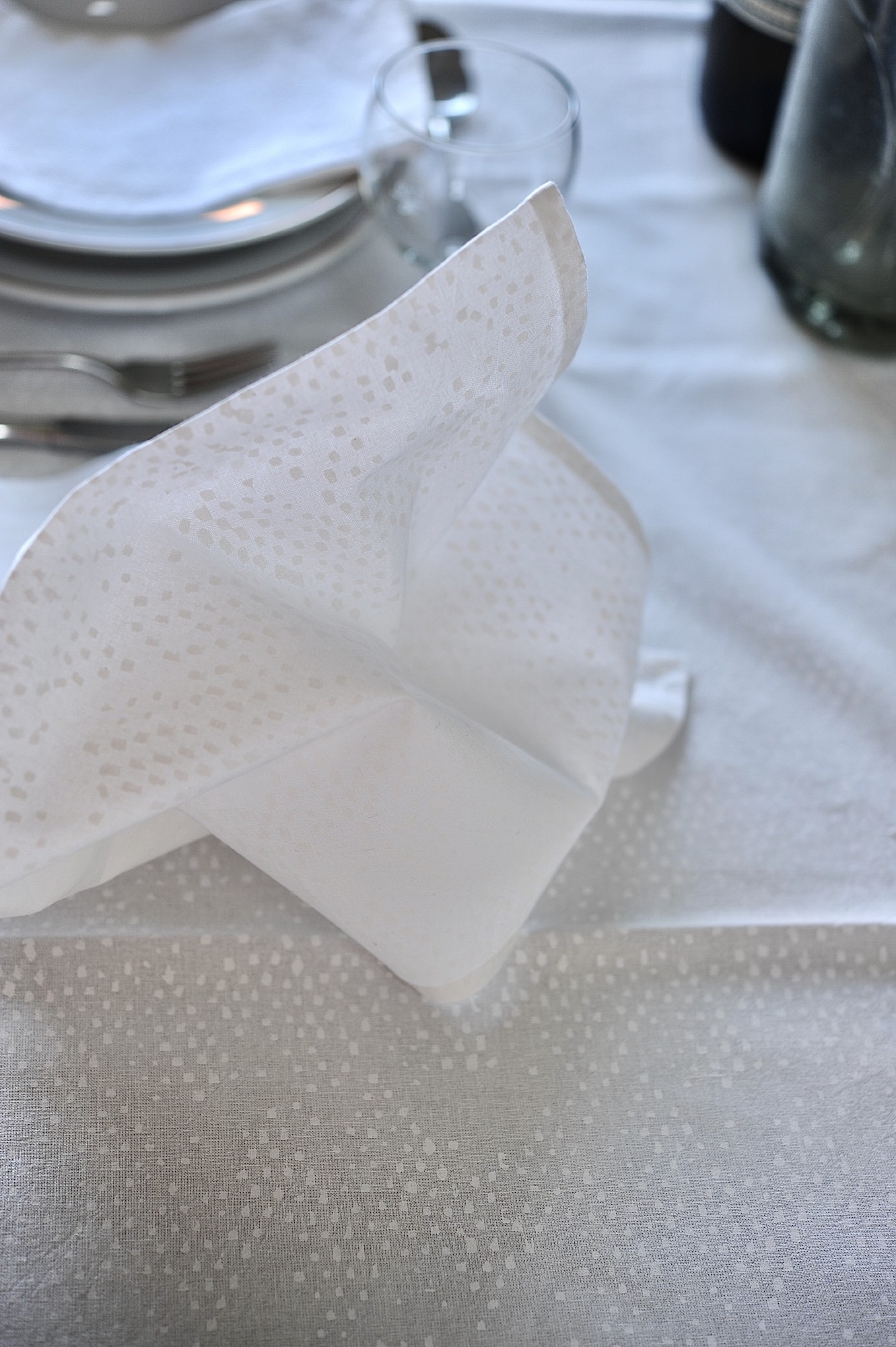 Serviette aus Baumwolle, grau, weiß, B 50 cm, L 50 cm S72C SAA zu 5,50