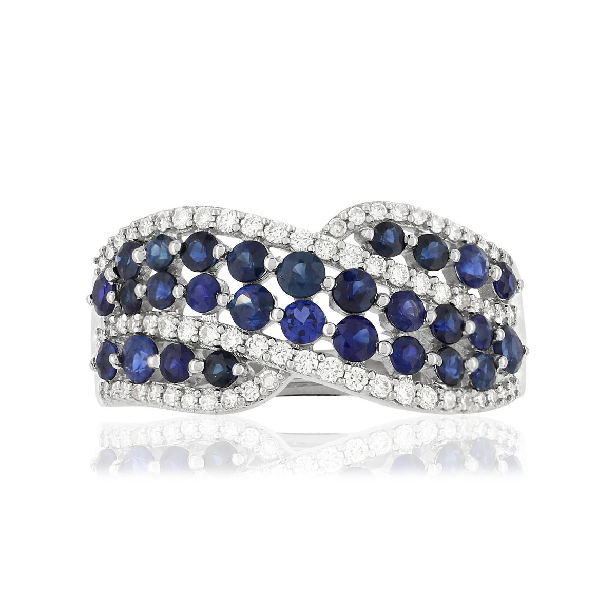 Bague MATY Or 750 blanc Saphirs et Diamants