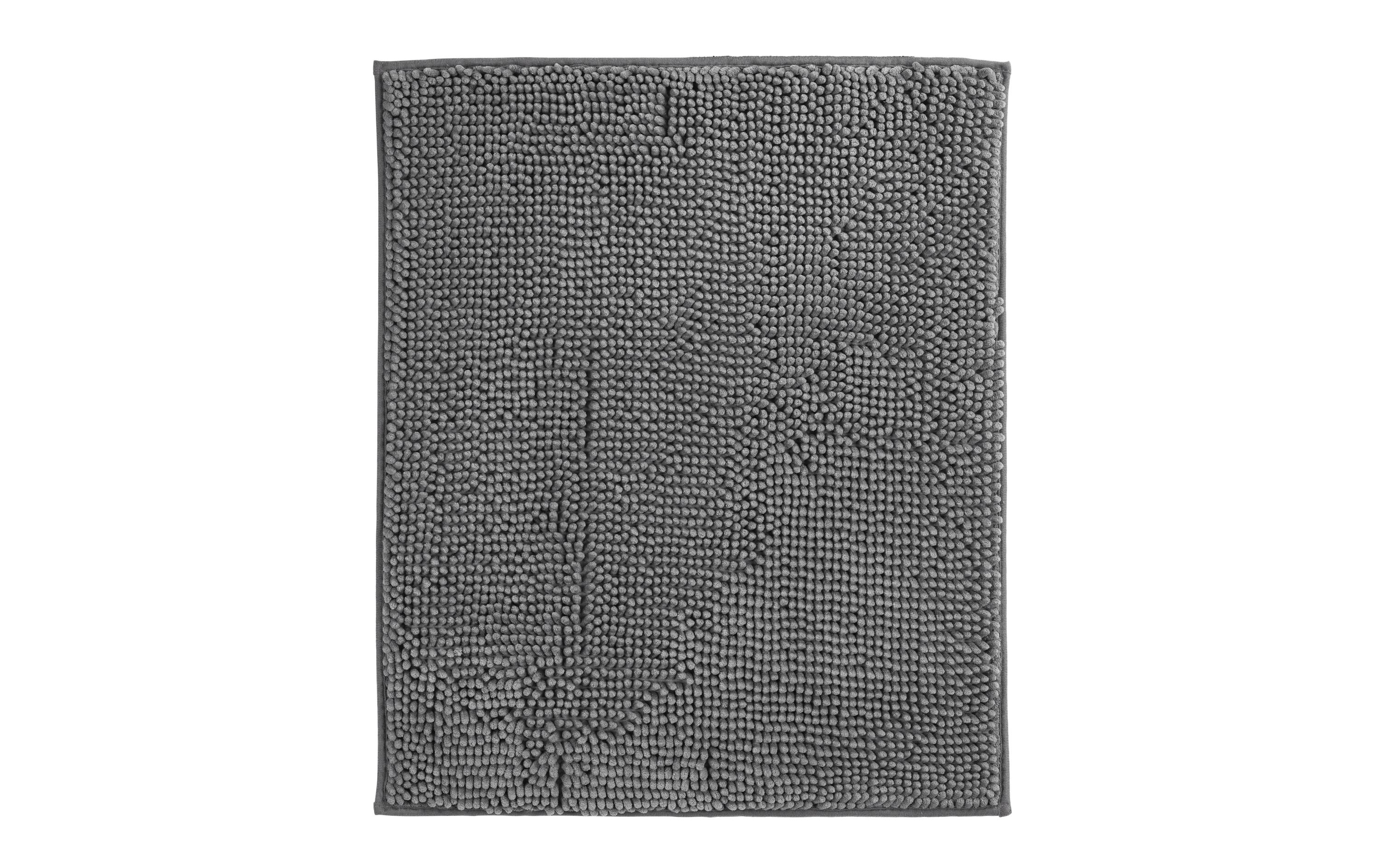 Badteppich Shania 55 x 65 cm, AnthrazitBadematte mit rutschfester Unterseite