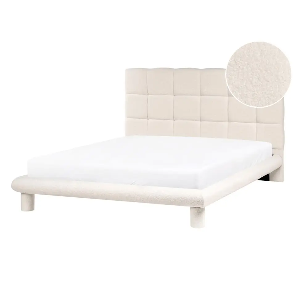 CRESSAT - Tweepersoonsbed - Off-white - 140 x 200 cm - Bouclé