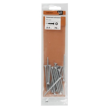 KARWEI unischroef platkop verzinkt 5x70 mm (15 stuks)