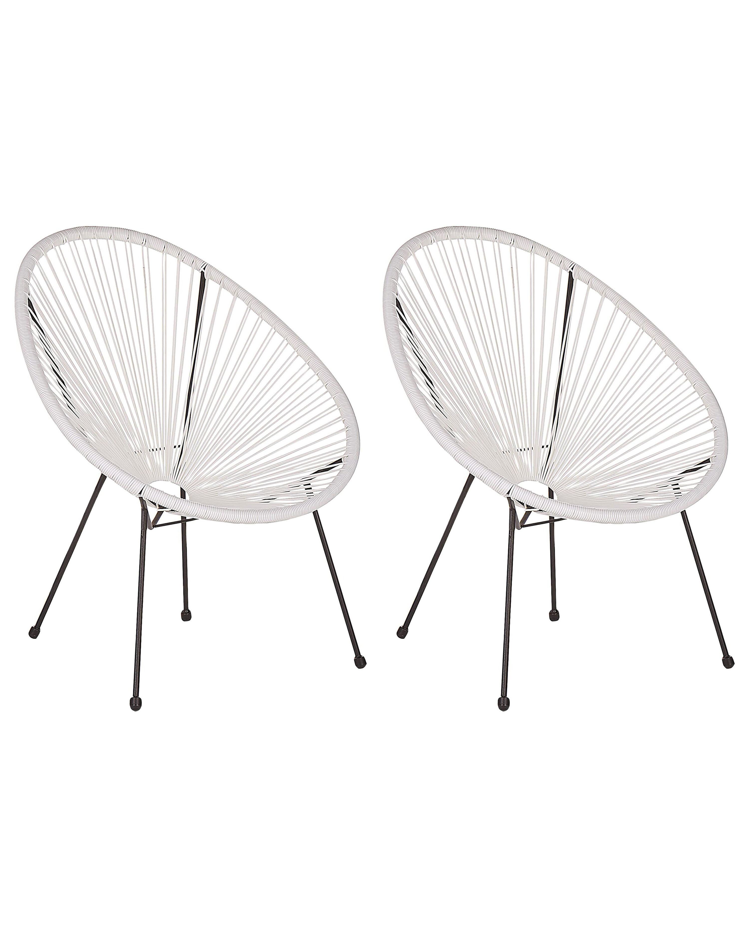 Set van 2 tuinstoelen ACAPULCO II PE rotan Wit