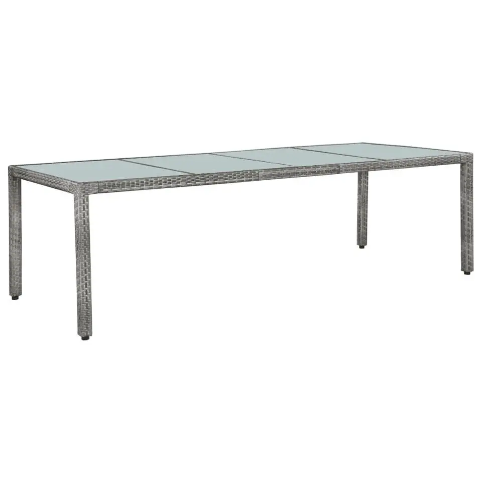 vidaXL - Eethoek Voor Buiten - Grijs - Poly rattan - 250 cm tafellengte