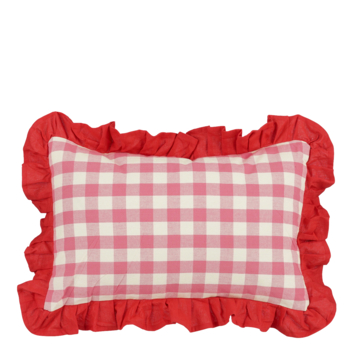 Kussen ruit roze - l55xb35xh10cm