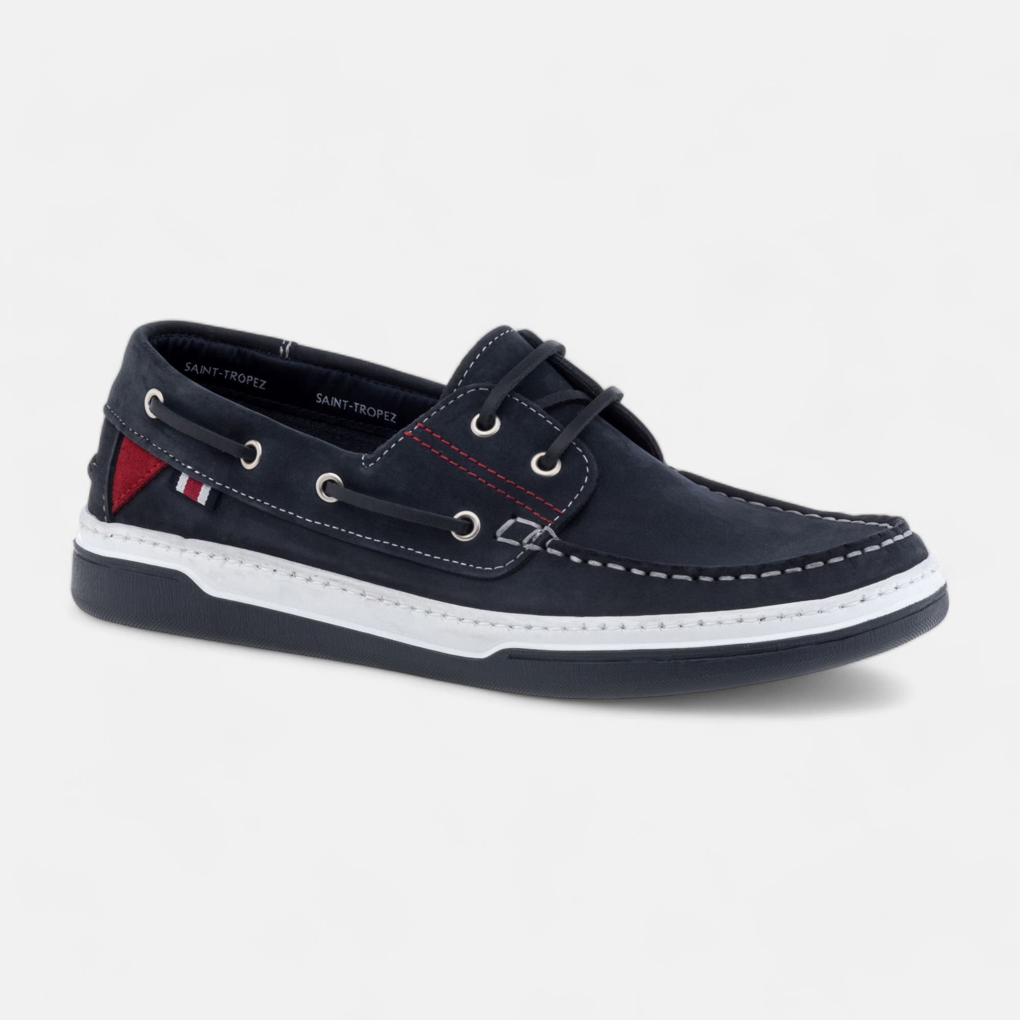 Chaussures bateau Homme en cuir bleu marine
