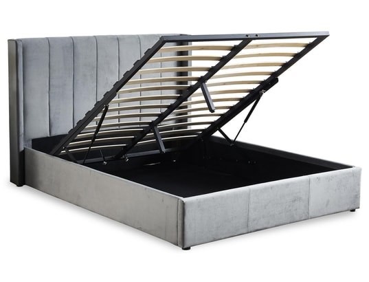 MENZZO - Lit avec rangement Lit double magorial avec sommier relevable 160x200cm velours...