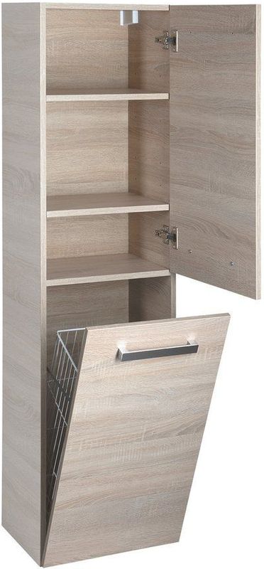 Aqualine - Vega - Kolomkast - Eiken - 150x40x31cm - Met Wasmand