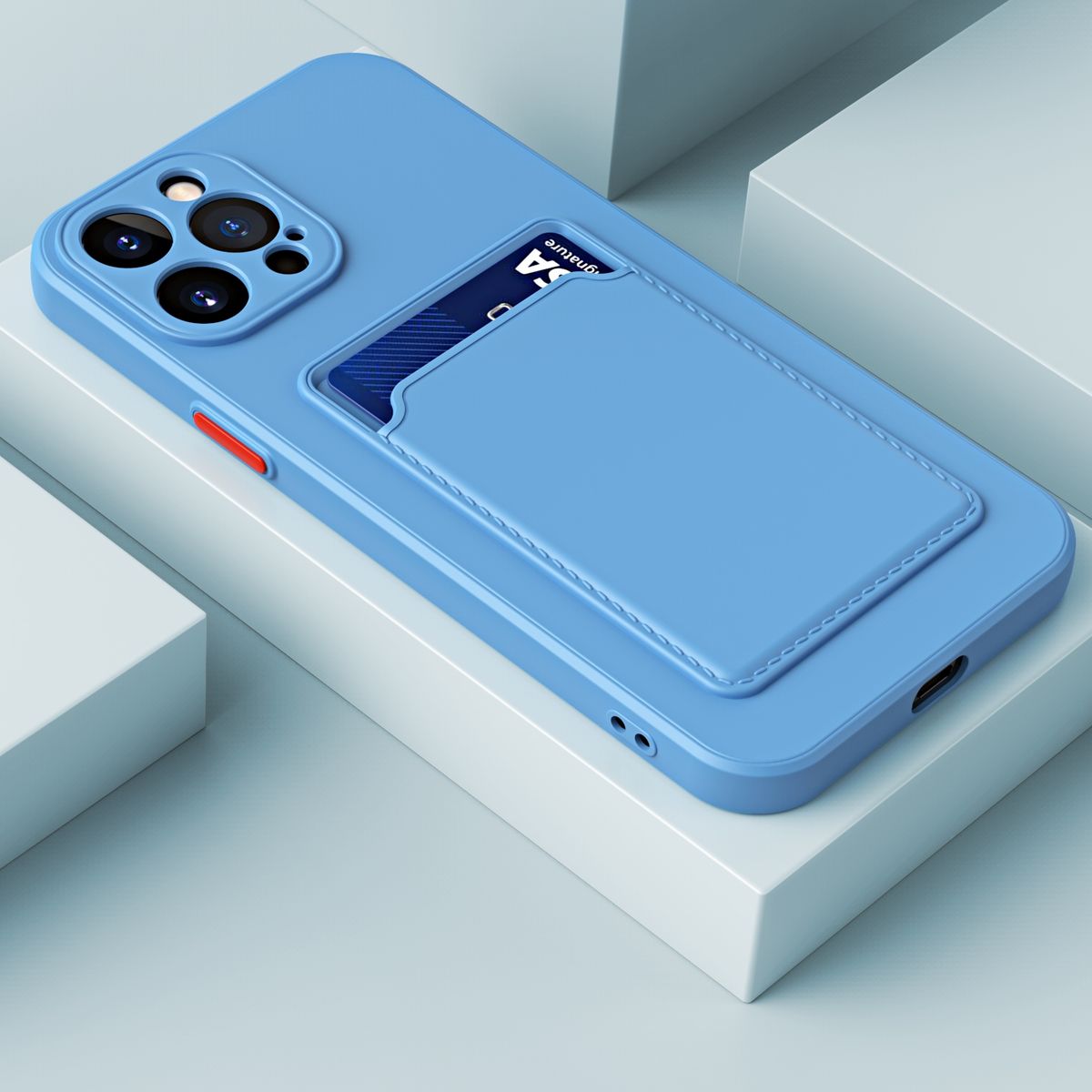Schutz Handy Hülle für Apple iPhone 15 Pro Case Cover Etuis Bumper Kartenfach