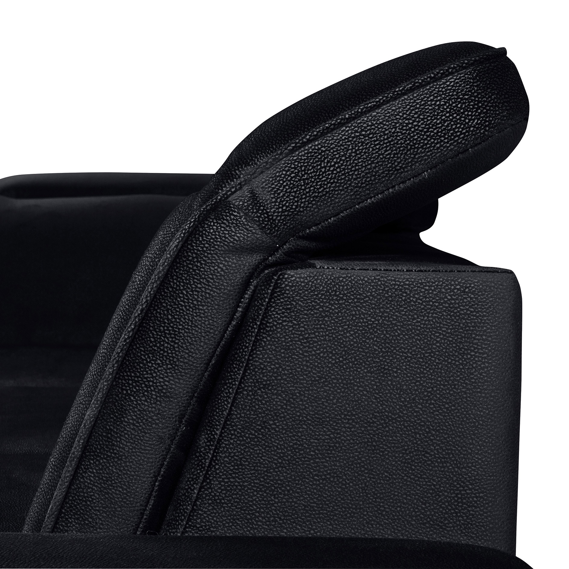 Ecksofa - schwarz - Velvet - Liegefunktion - Recamiere links
