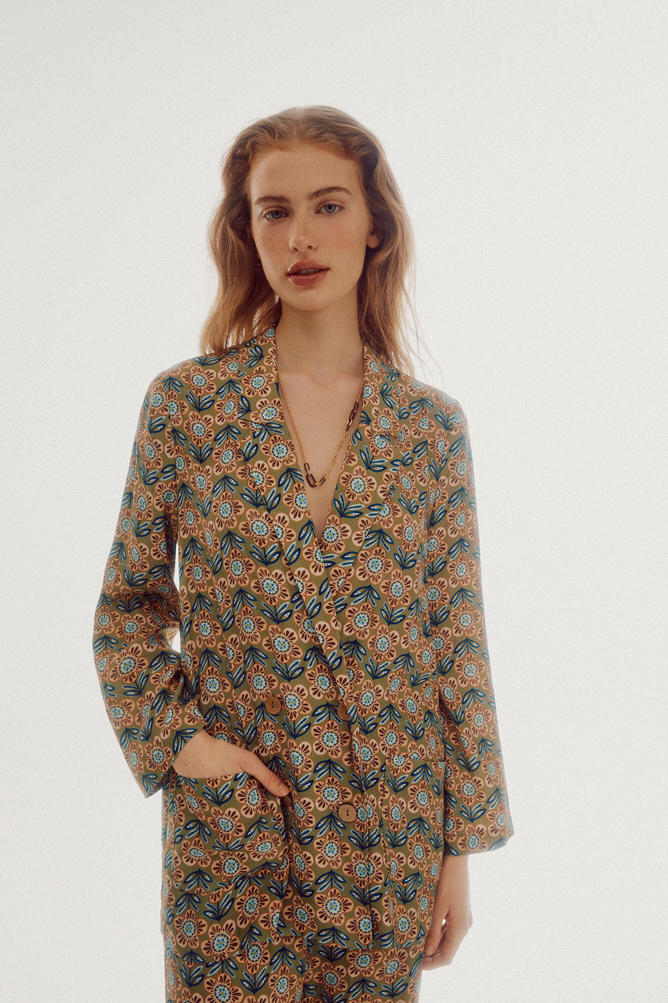 Blazer fluido estampado - Multicolorido