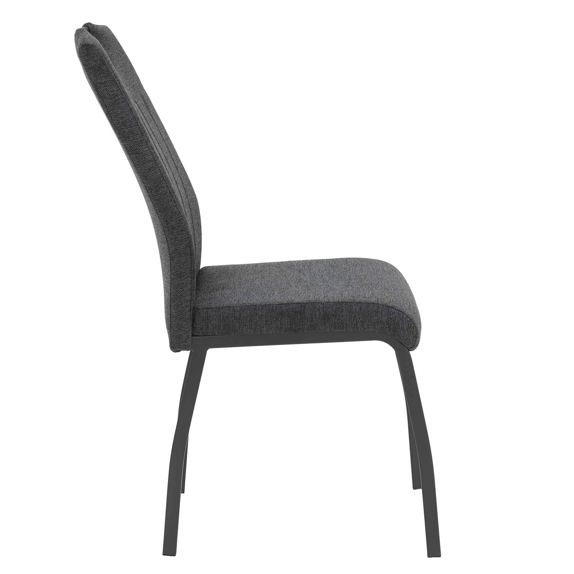 2er-Set Polsterstühle - anthrazit - Webstoff