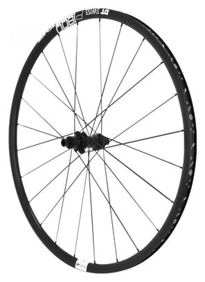 ROUE ROUTE 700 DT SWISS P1800-23 PERFORMANCE SPLINE DISC CENTERLOCK AXE TRAVERSANT 12-142mm ARRIERE CASSETTE SRAM XDR 12V. NOIR  CORPS RATCHET JANTE 18C